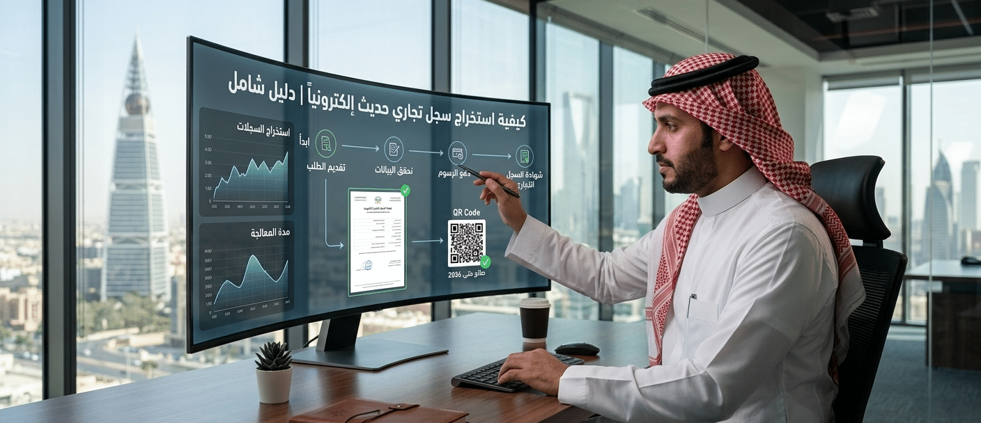 كيفية استخراج سجل تجاري حديث إلكترونياً