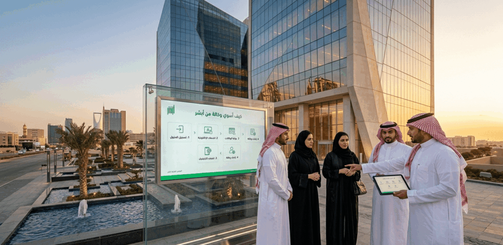 كيف اسوي وكالة من ابشر