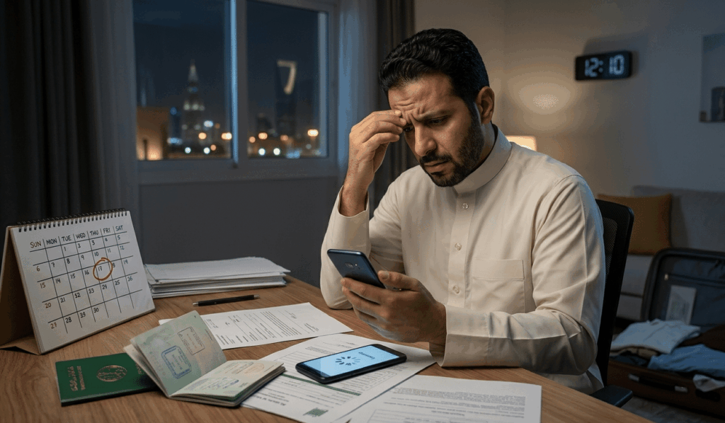 مشاكل تأشيرة الخروج والعودة