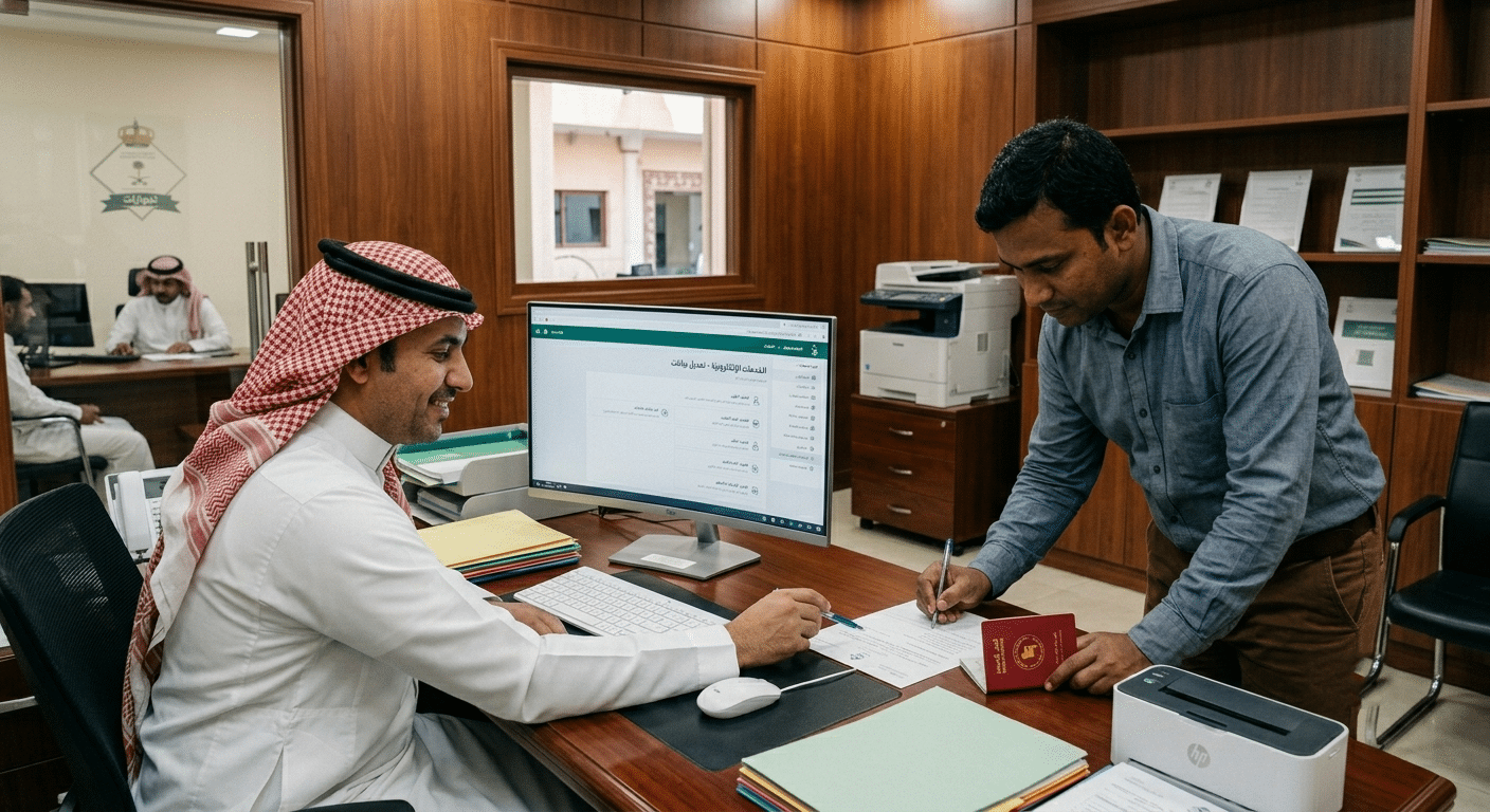 إصدار تأشيرة الخروج النهائي والإقامة منتهية