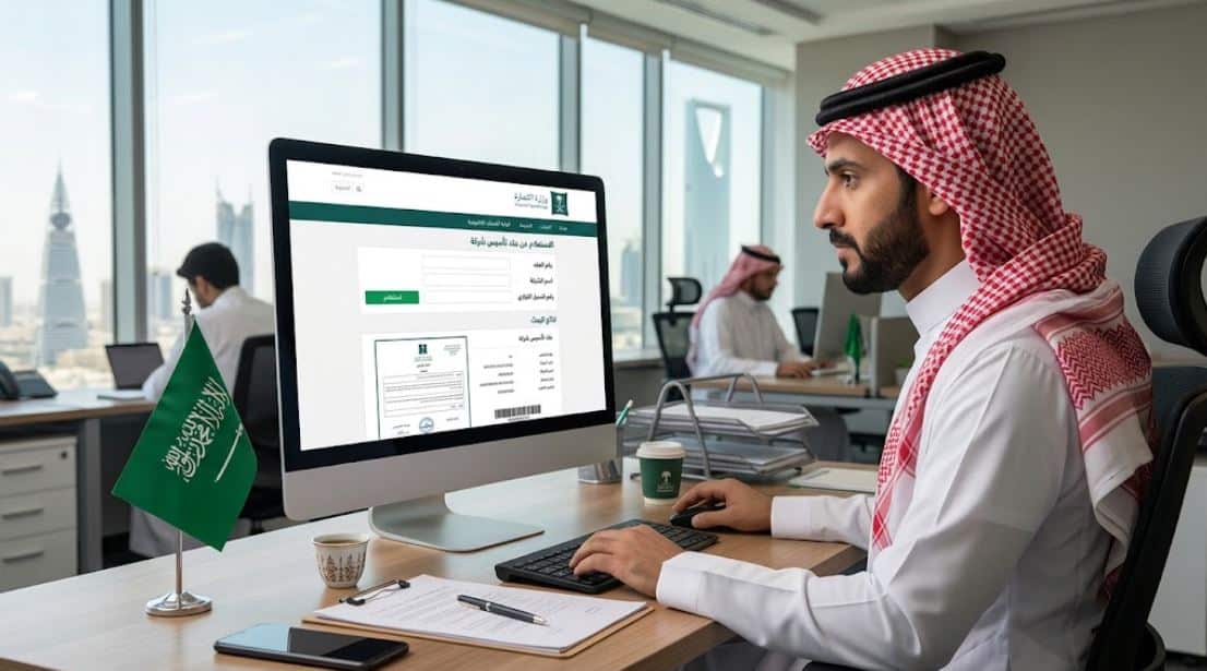 موظف سعودي يقوم بـ استعلام عن عقد تأسيس شركة