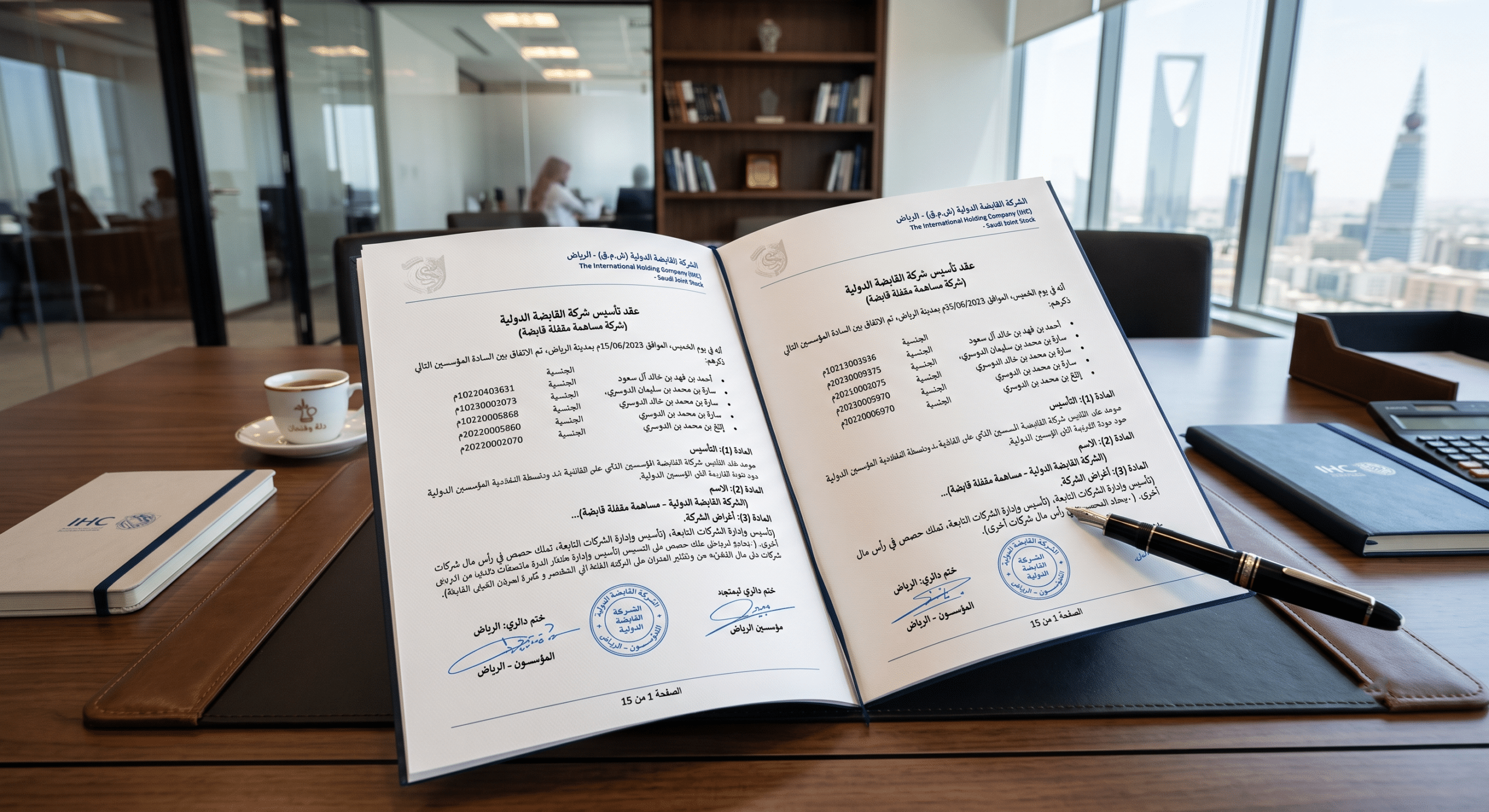 صيغة نموذج عقد تأسيس شركة قابضة