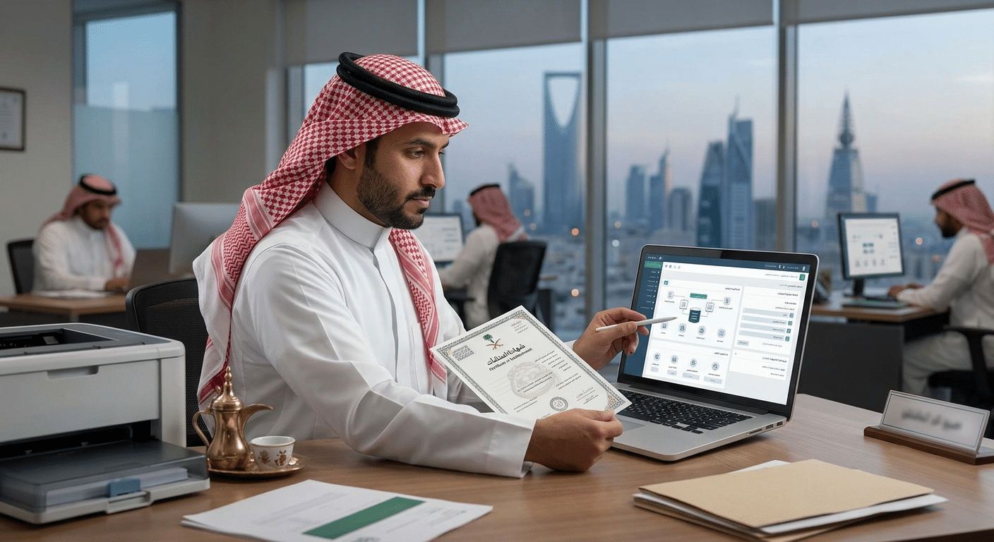 موظف سعودي فى السعودية يعرض تكلفة تجديد شهادة منشآت في السعودية وأفضل العروض