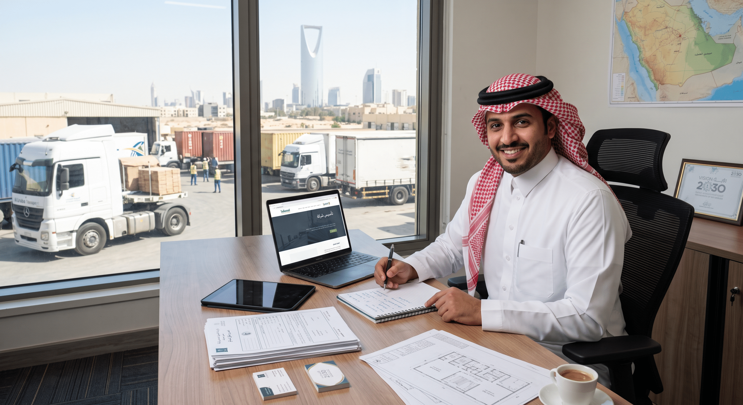 موظف حكومي سعودي يقوم ب تأسيس شركة نقليات ونقل بضائع في السعودية