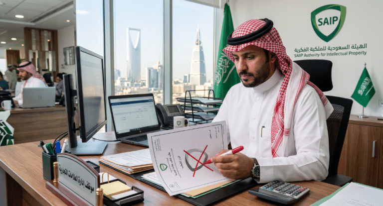 موظف سعودية ذكر يعمل على شطب العلامة التجارية في السعودية