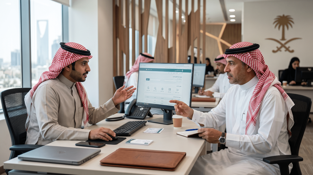 مدير شركة سعودي يقوم الاستعلام عن السجل التجاري من خلال مقدم خدمة الإستعلام فى السعودية - شركة تنفيذ